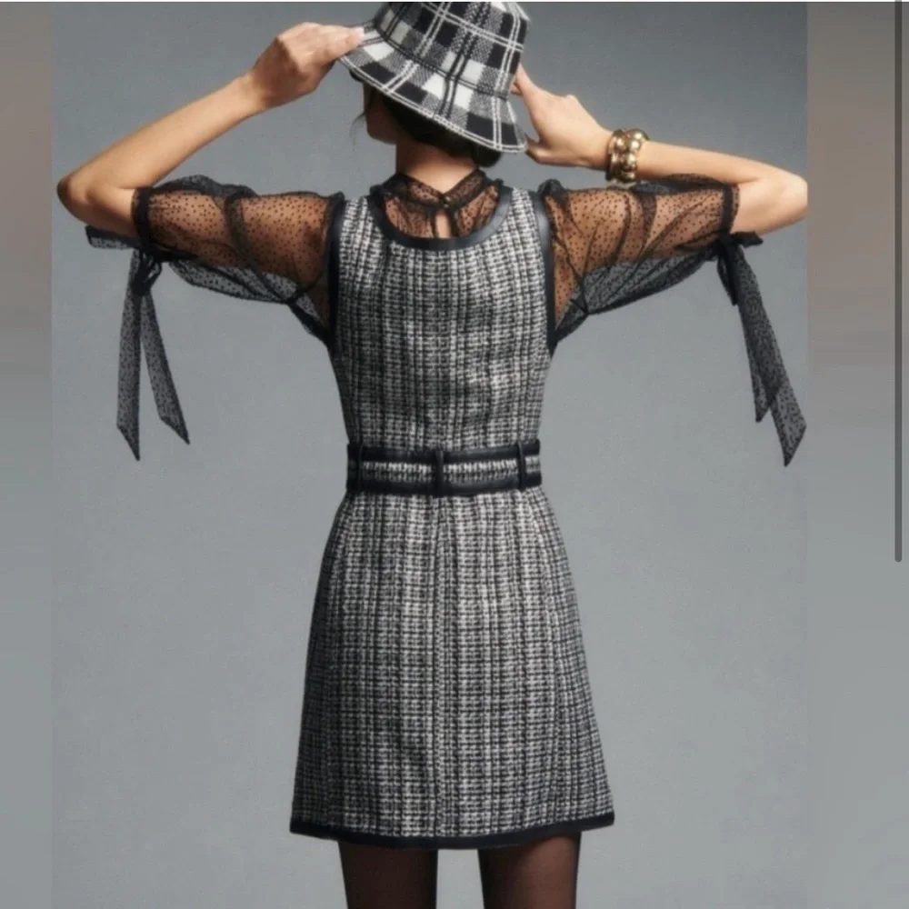 Anthro Maeve tweed mini dress size 10 - Picture 11 of 16